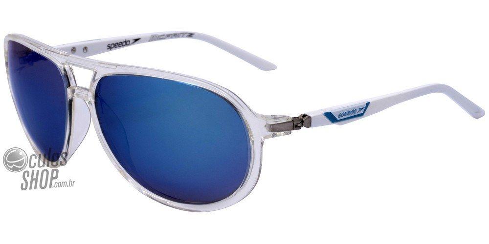 Óculos de Sol Speedo Sp 5011 T10 Transparente E Branco/ Preto Polarizado - Lente 6,1 Cm