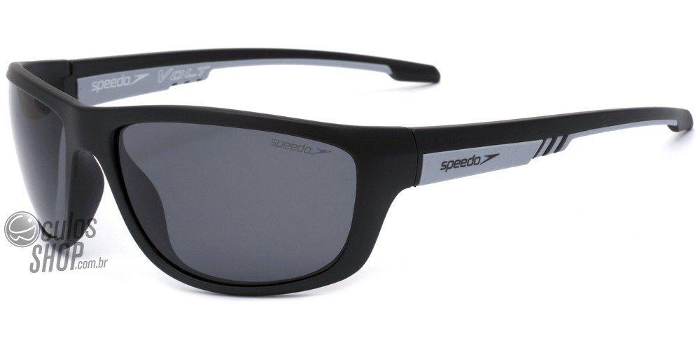 Óculos de Sol Speedo Sp 5012 B01 Preto E Cinza Fosco/ Preto Polarizado - 64 mm