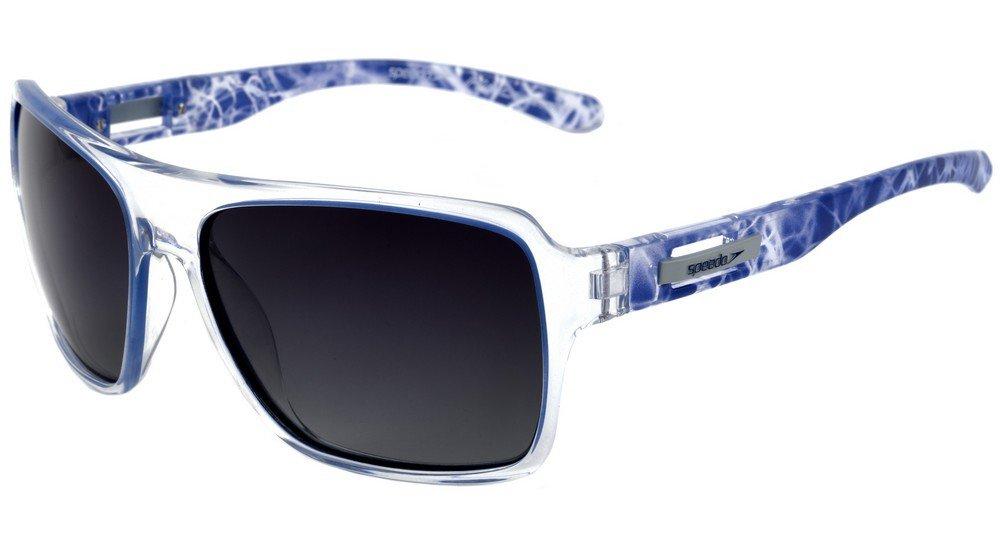 Óculos de Sol Speedo Sp 5013 H02 Transparente E Azul/ Preto Espelhado Polarizado - Lente 6,1 Cm