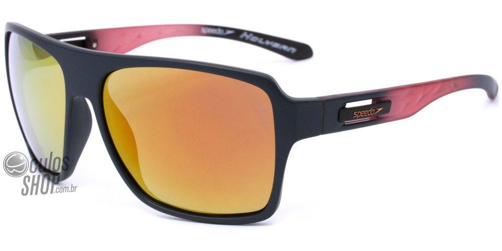 Óculos de Sol Speedo Sp 5013 H08 Preto E Vermelho Fosco/ Vermelho Espelhado Polarizado - 61 mm
