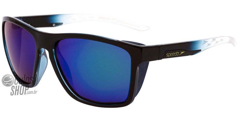 Óculos de Sol Speedo Sp 5014 Y06 Azul E Transparente/ Azul Espelhado Polarizado - 60 mm