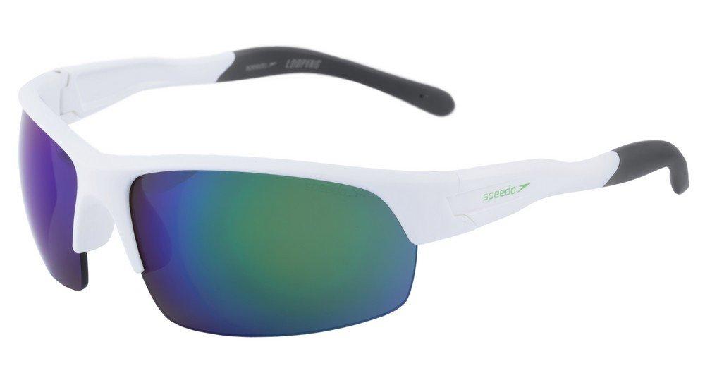 Óculos de Sol Speedo Sp 5039 D01 Branco Fosco E Cinza/ Verde Espelhado - 70 mm