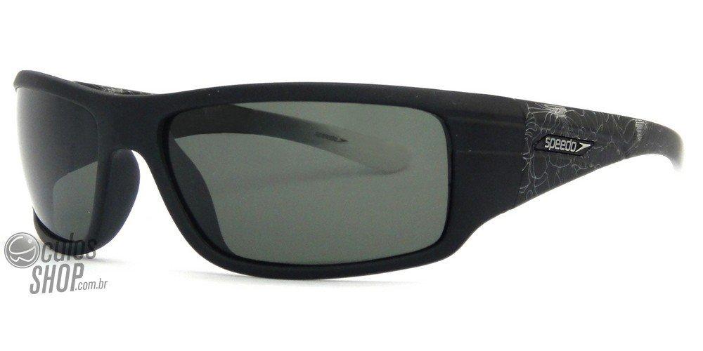Óculos de Sol Speedo Sp 548 A01B Preto E Branco Fosco/ Verde - 60 mm