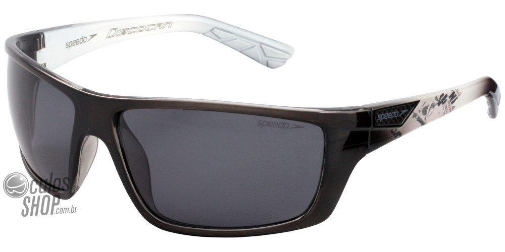 Óculos de Sol Speedo Sp 568 B02 Preto Translúcido E Branco/ Preto - 63 mm