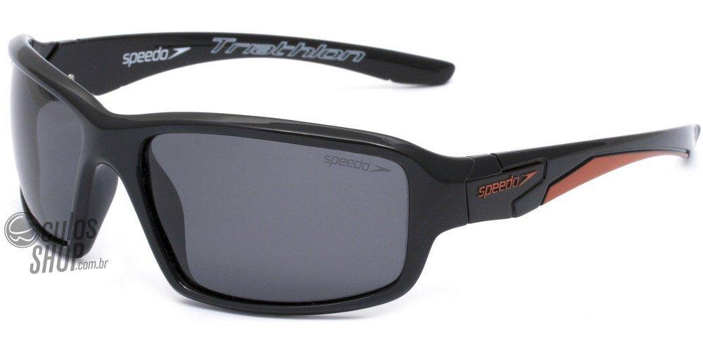 Óculos de Sol Speedo Sp 598 A01 Preto E Laranja/ Preto Polarizado - Lente 6,2 Cm