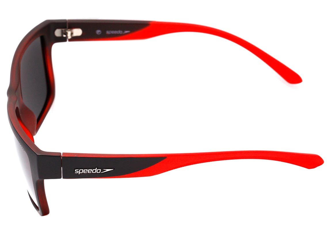 Óculos de Sol Speedo Undercut 2 H02 Preto E Vermelho Translúcido Fosco/ Cinza Polarizado 59 mm