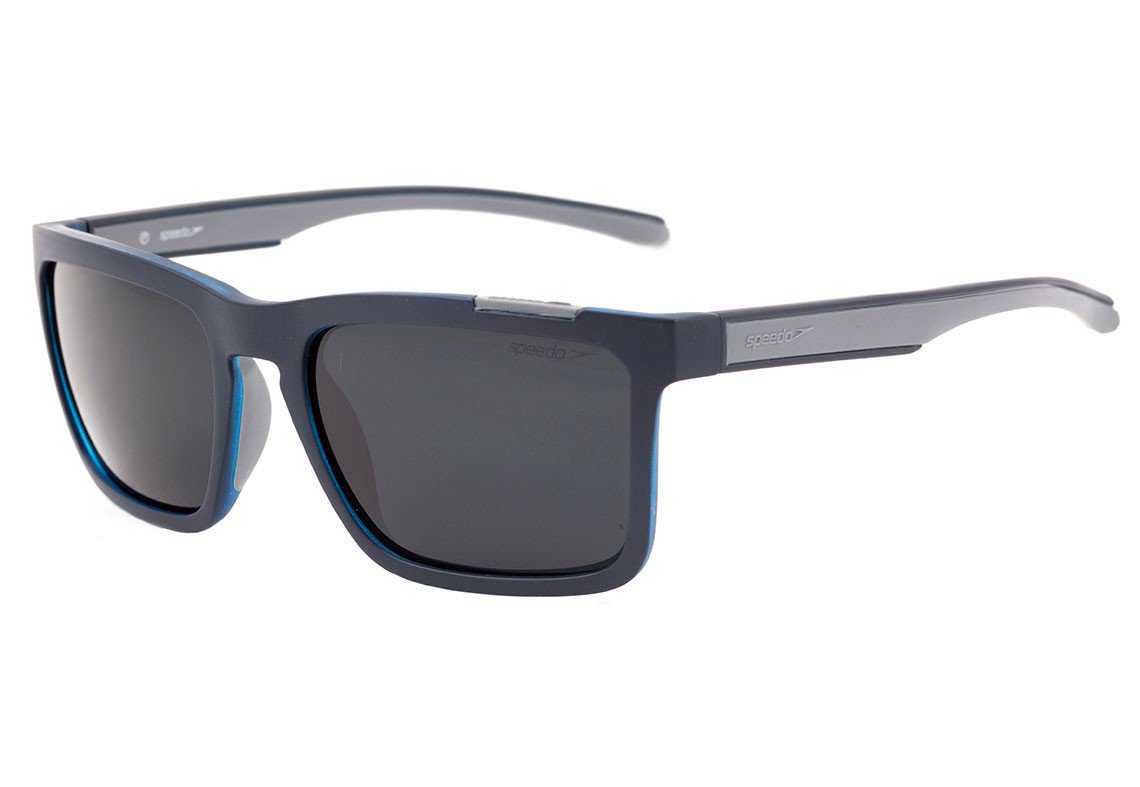 Óculos de Sol Speedo Voley H01 Azul E Cinza Fosco/ Verde Polarizado - 57 mm