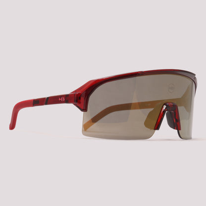 Óculos de Sol HB Edge Vermelho Translúcido Dourado Espelhado - Sol - 169 mm