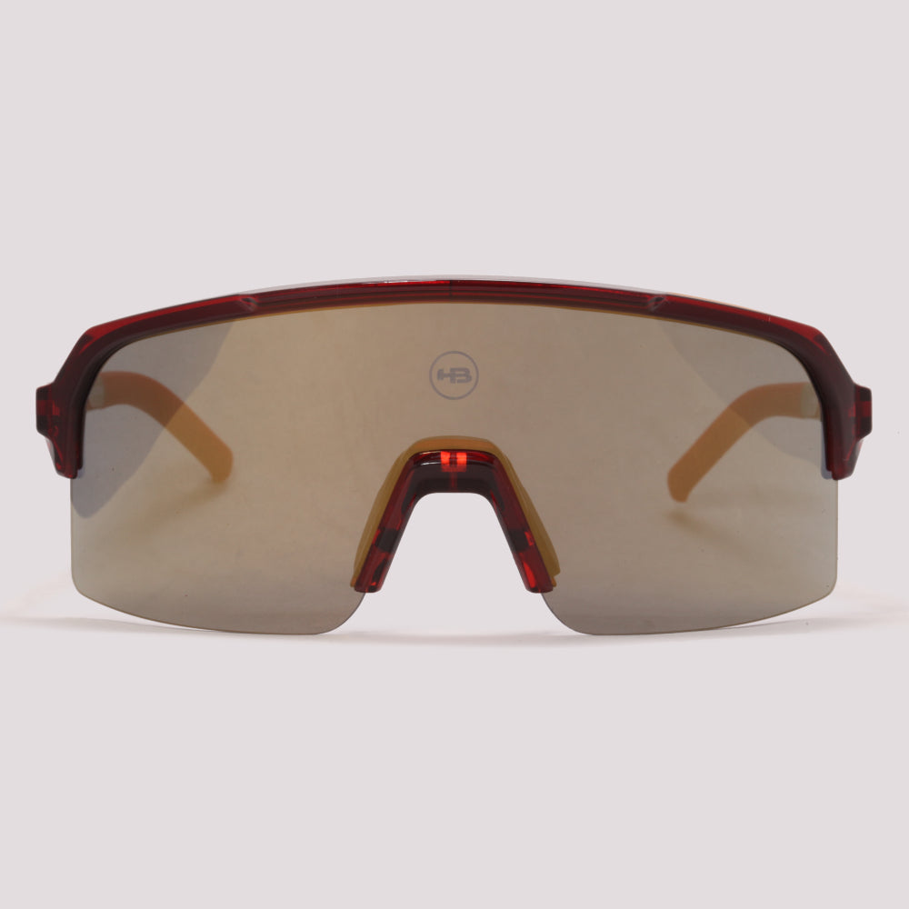Óculos de Sol HB Edge Vermelho Translúcido Dourado Espelhado - Sol - 169 mm