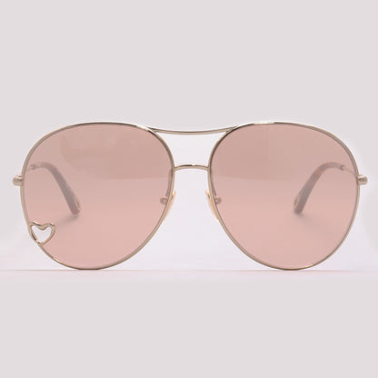 Chloé CH0028S 004 Dourado Brilho Marrom Espelhado - Sol - 63 mm