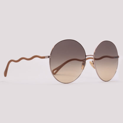 Chloé CH0055S 002 Dourado e Nude Marrom Degradê - Sol - 62 mm