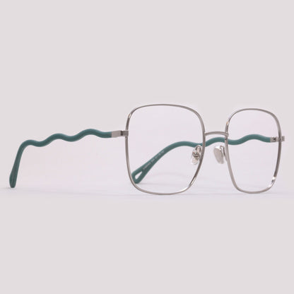 Chloé CH0056O 004 Prata Brilho e Verde Fosco - Grau - 55 mm