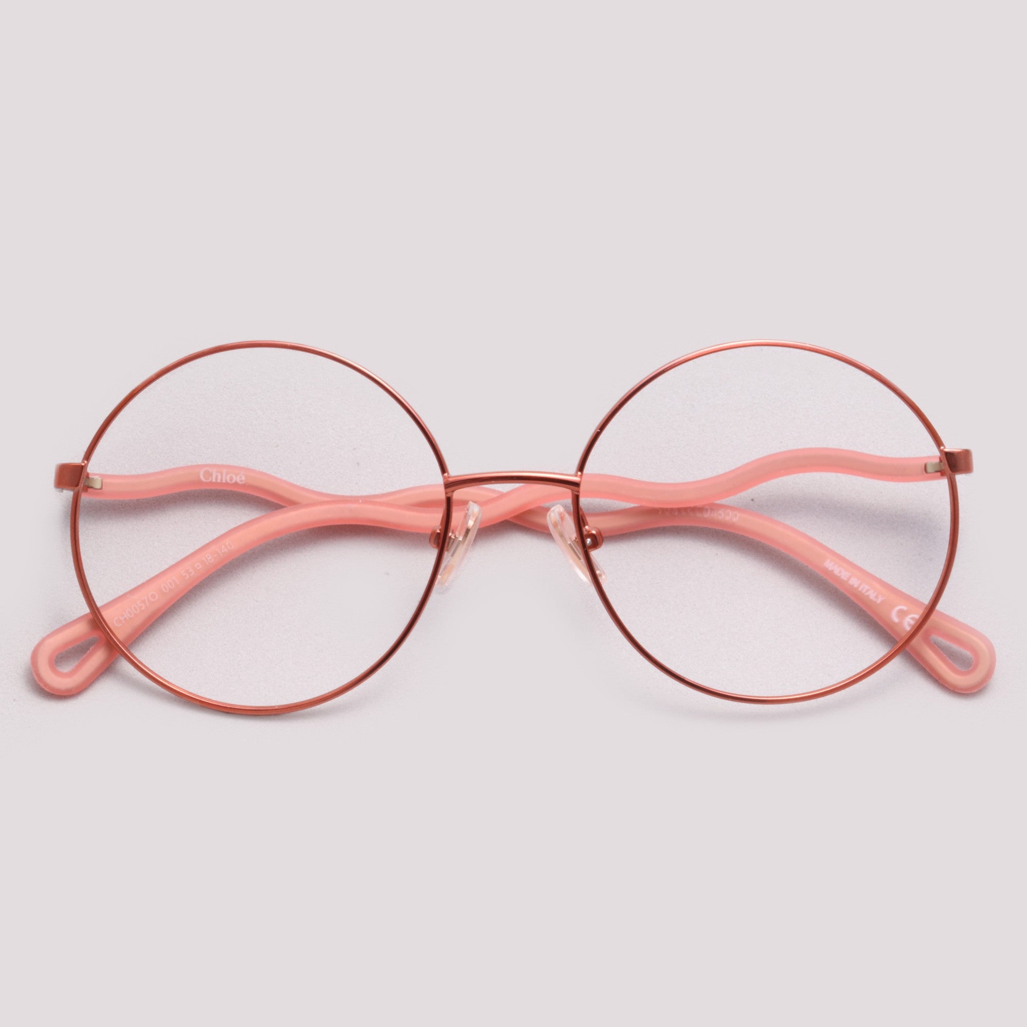 Chloé CH0057O 001 Rosa Brilho e Fosco - Grau - 53 mm