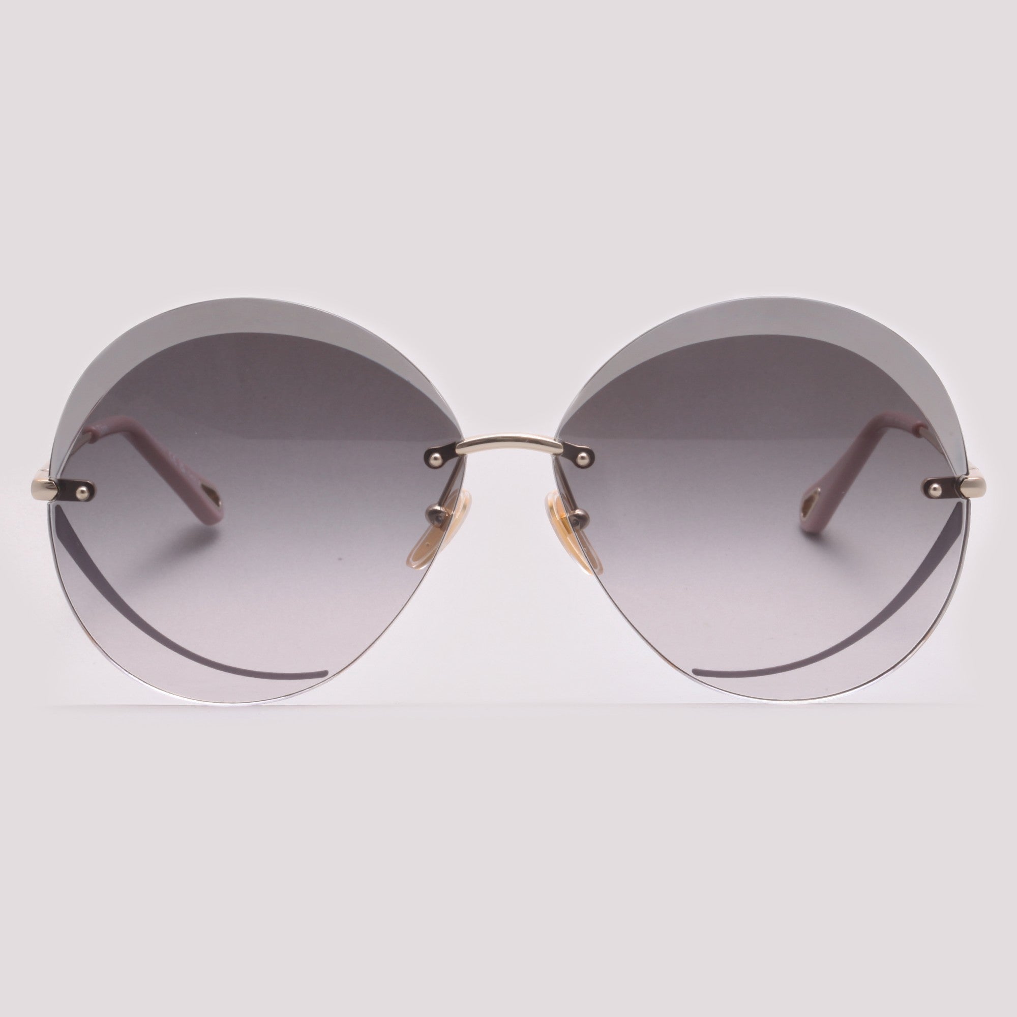 Chloé CH0063S 001 Dourado e Rosa Preto Degradê - Sol - 64 mm