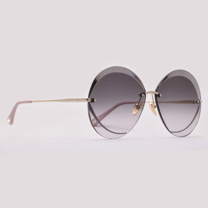 Chloé CH0063S 001 Dourado e Rosa Preto Degradê - Sol - 64 mm