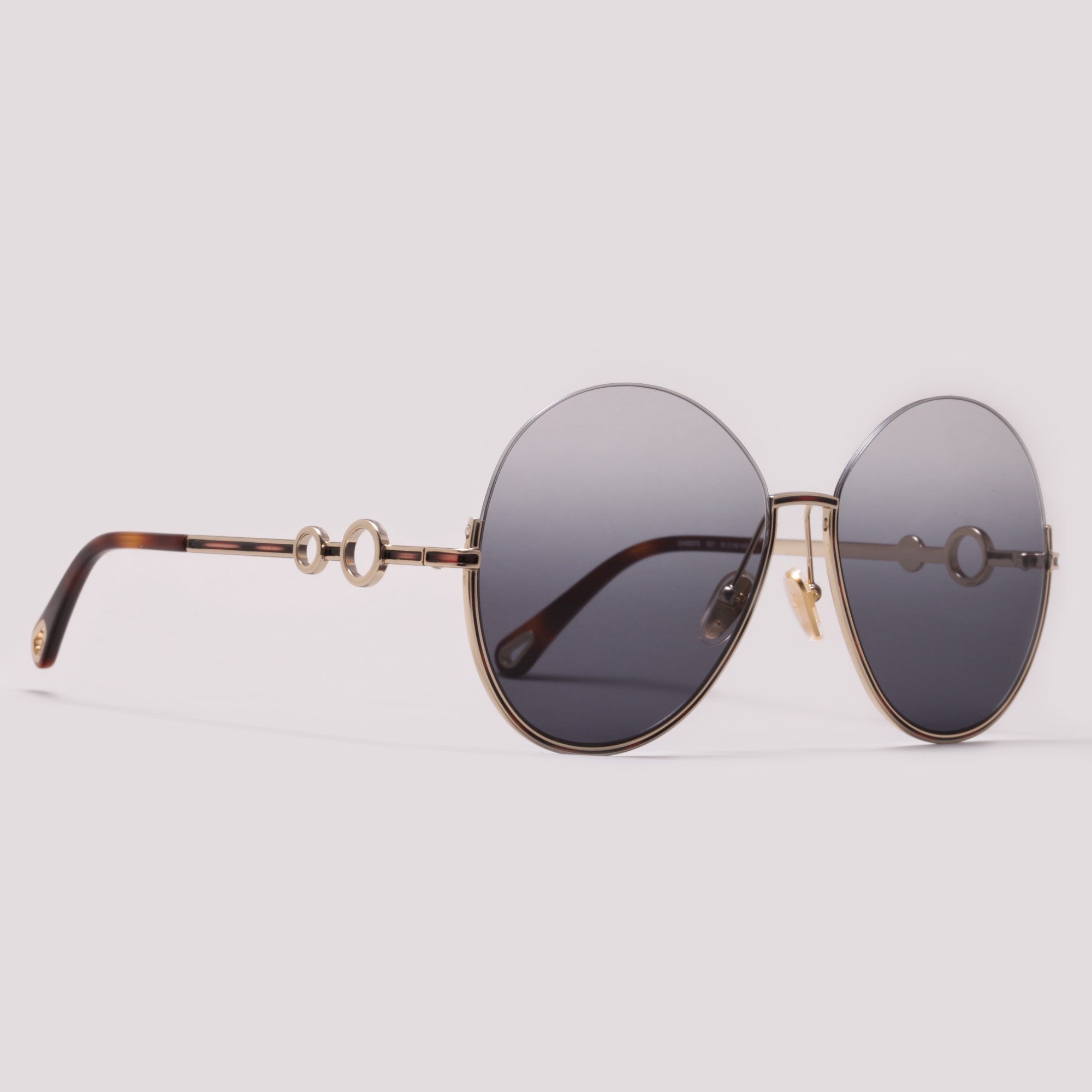 Chloé CH0067S 001 Dourado Brilho Preto Degradê - Sol - 61 mm