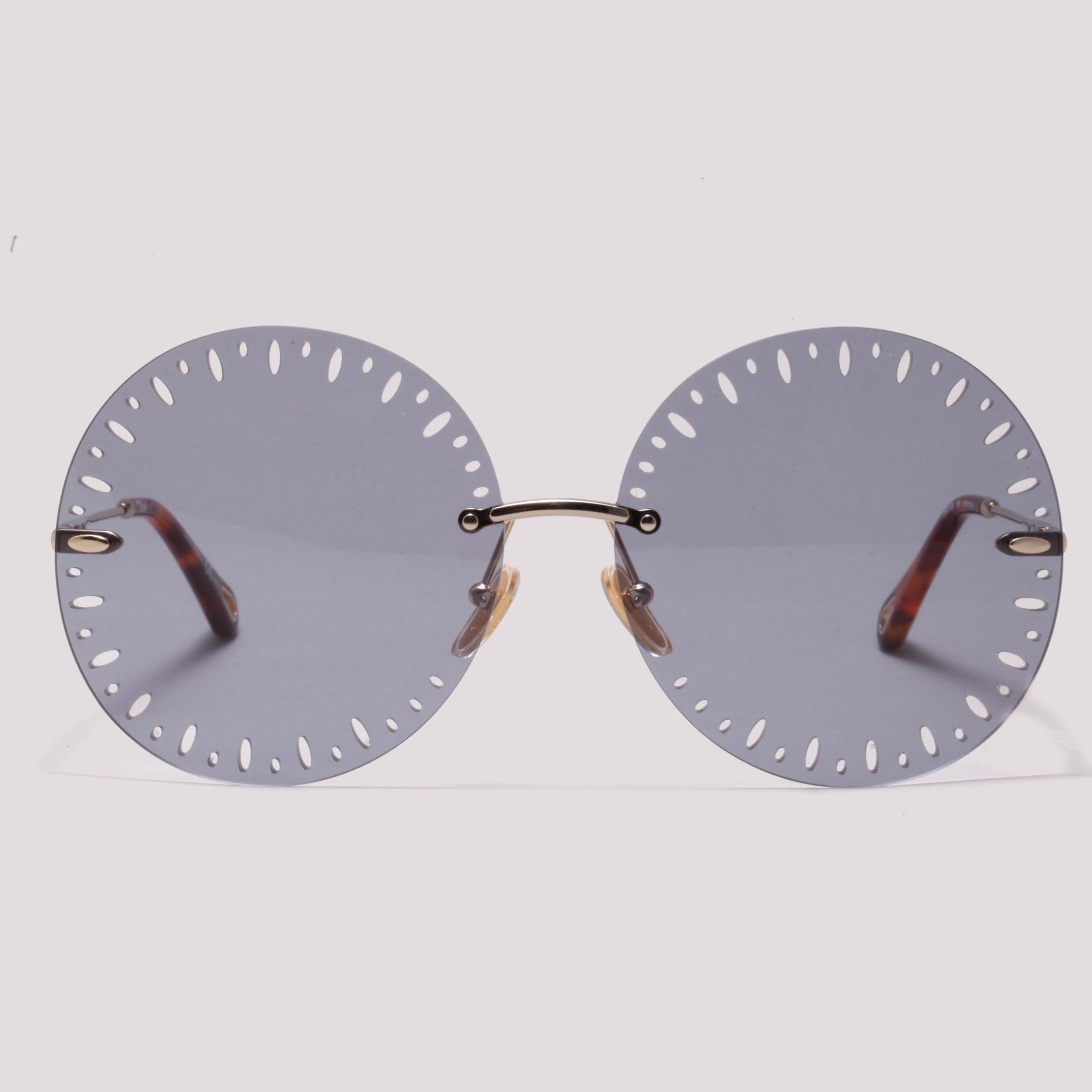 Chloé CH0110S 001 Dourado Brilho Preto Total - Sol - 63 mm