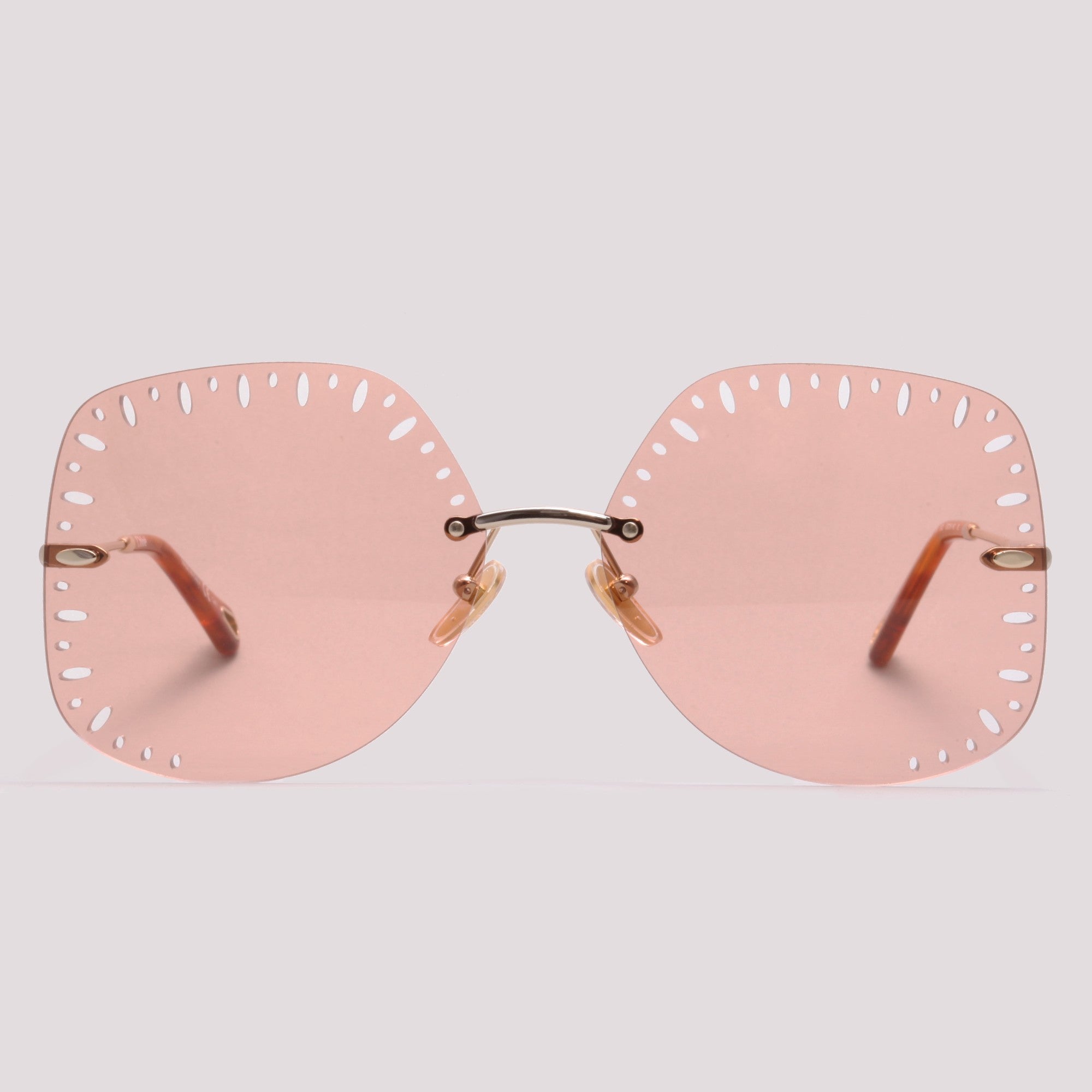 Chloé CH0111S 002 Dourado Brilho Rosa Total - Sol - 63 mm