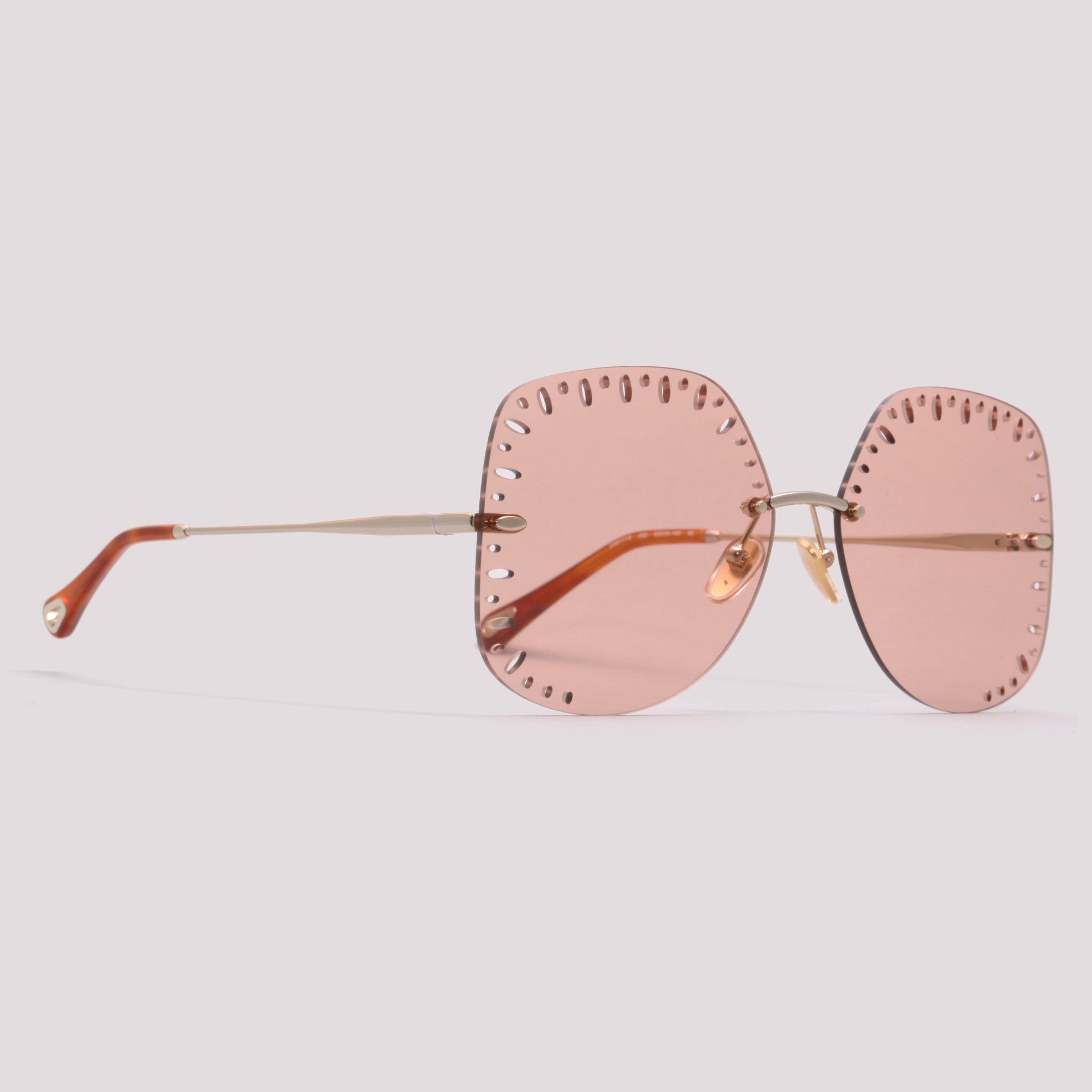 Chloé CH0111S 002 Dourado Brilho Rosa Total - Sol - 63 mm