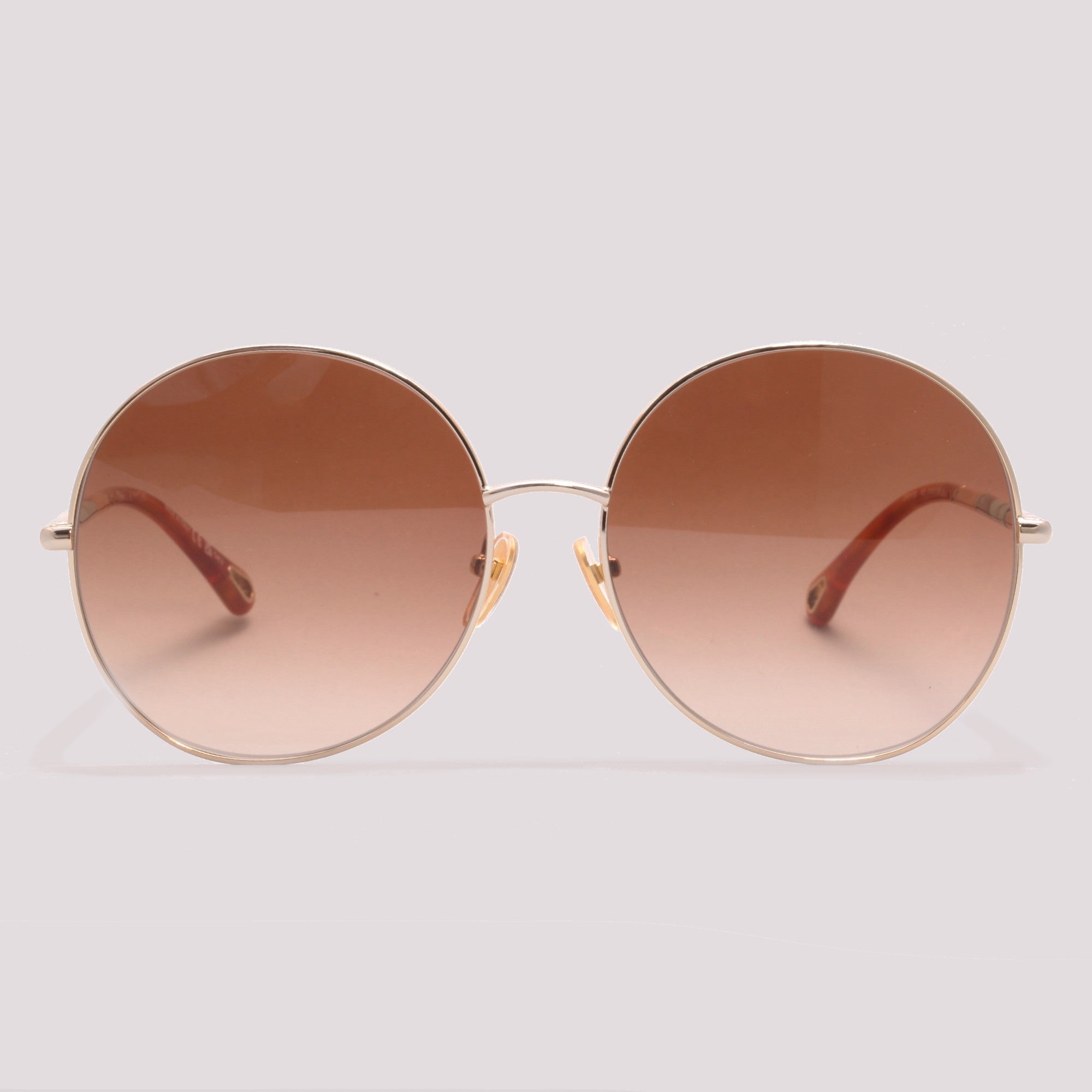 Chloé CH0112S 002 Dourado Brilho Marrom Degradê - Sol - 61 mm