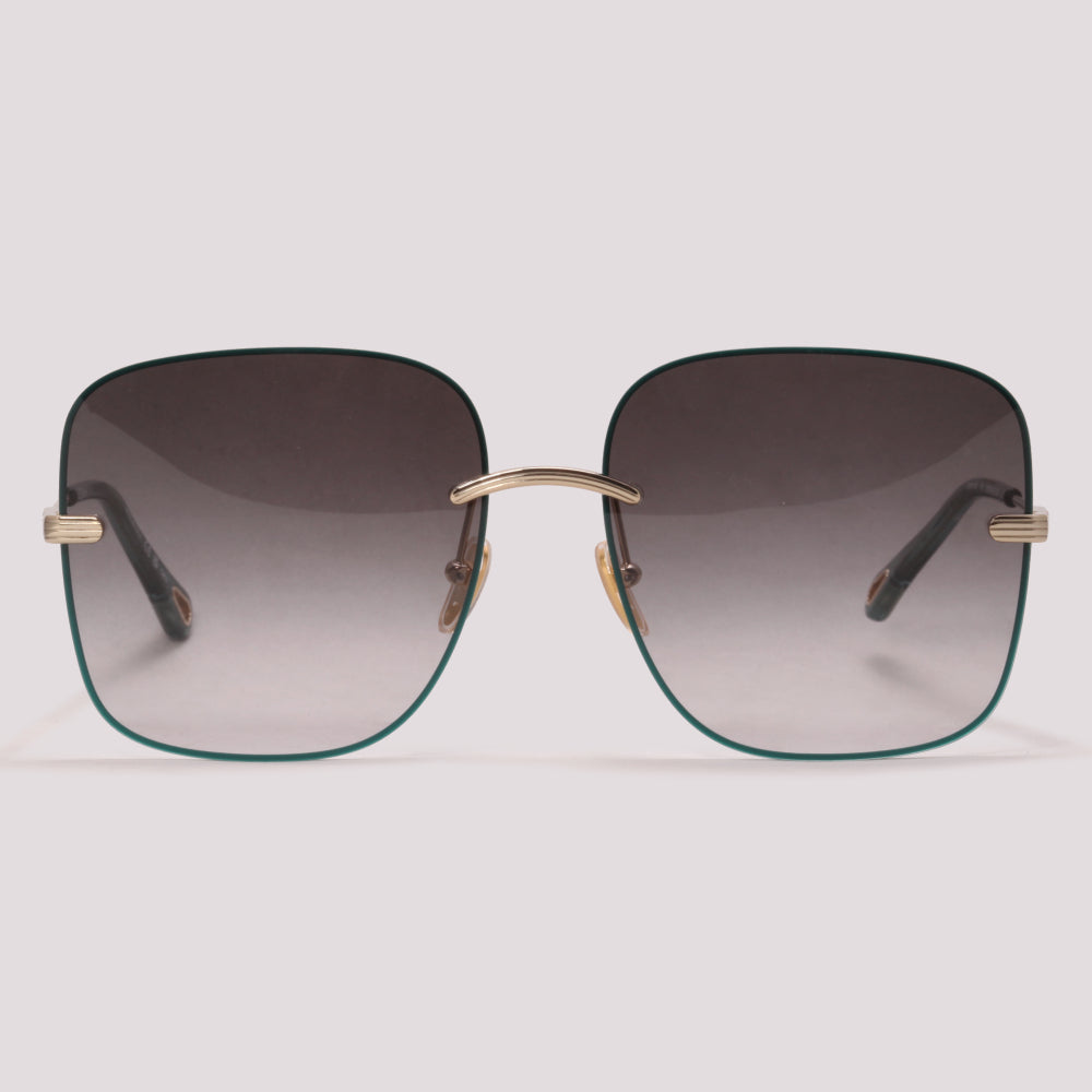 Chloé CH0134S 001 Dourado e Verde Brilho Preto Degradê - Sol - 61 mm