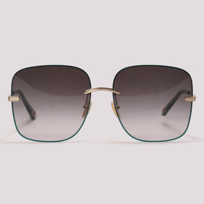 Chloé CH0134S 001 Dourado e Verde Brilho Preto Degradê - Sol - 61 mm
