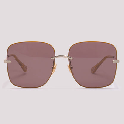 Chloé CH0134S 003 Amarelo e Dourado Brilho Lilás Total - Sol - 61 mm