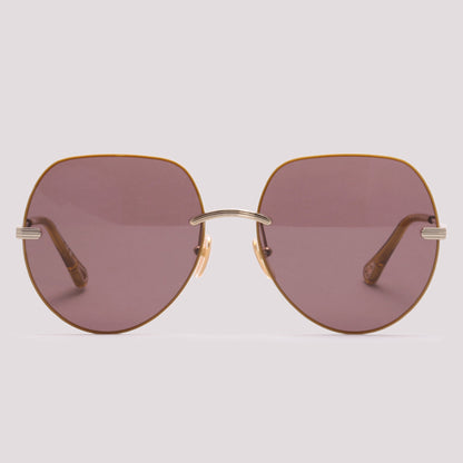 Chloé CH0135S 007 Amarelo e Dourado Rosa Total - Sol - 61 mm