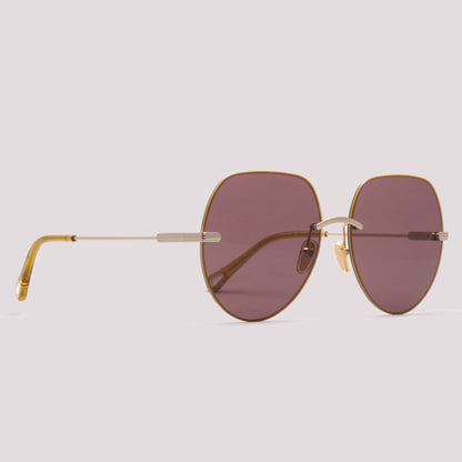 Chloé CH0135S 007 Amarelo e Dourado Rosa Total - Sol - 61 mm