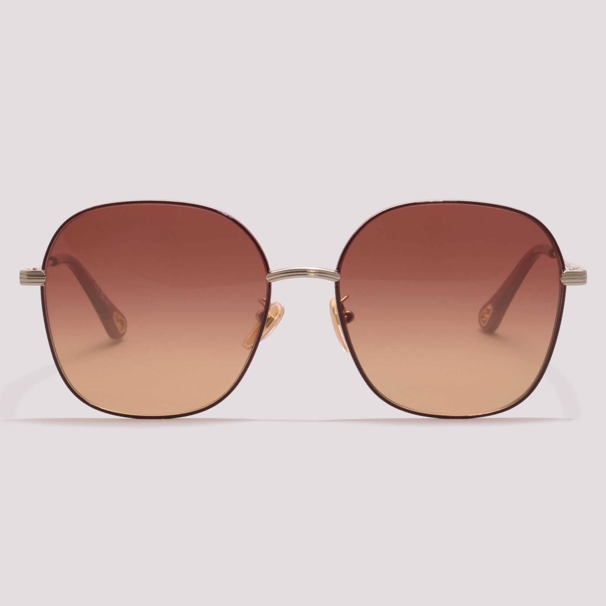 Chloé CH0139SA 003 Dourado e Rosa Brilho Marrom Degradê - Sol - 59 mm