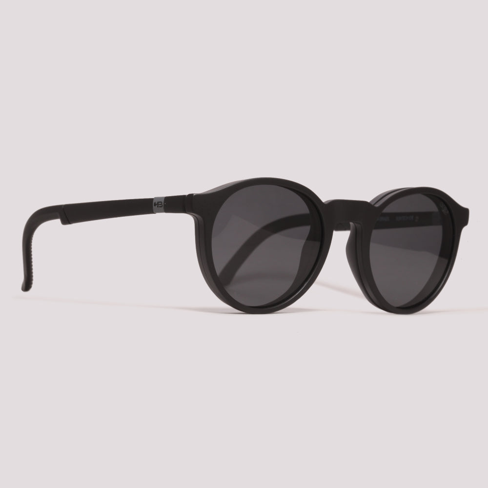 HB Switch 0526 Clip on Preto Fosco Preto Polarizado + Night Drive - Grau - 48 mm