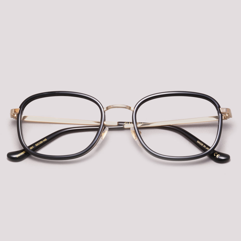 Gucci GG0865OA 001 Preto e Dourado - Grau - 52 mm