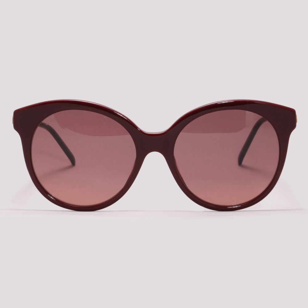 Gucci GG0653S 003 Vinho Brilho Vinho Degradê - Sol - 55 mm