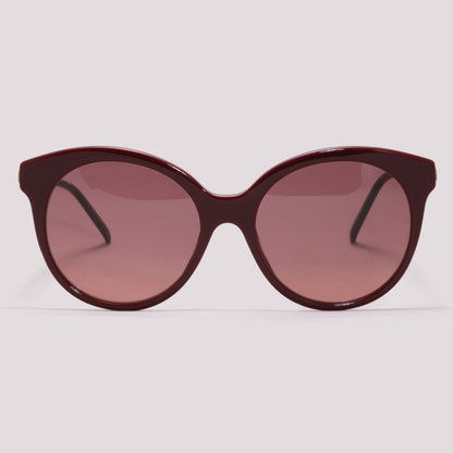 Gucci GG0653S 003 Vinho Brilho Vinho Degradê - Sol - 55 mm