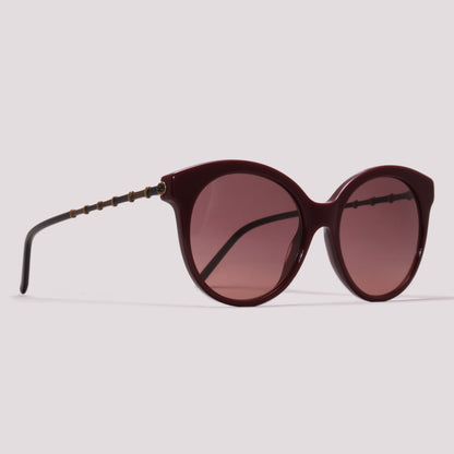 Gucci GG0653S 003 Vinho Brilho Vinho Degradê - Sol - 55 mm