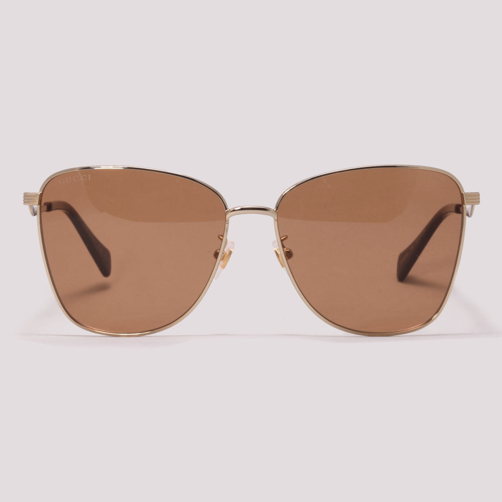 Gucci GG0970S 002 Dourado Marrom Total - Sol - 60 mm