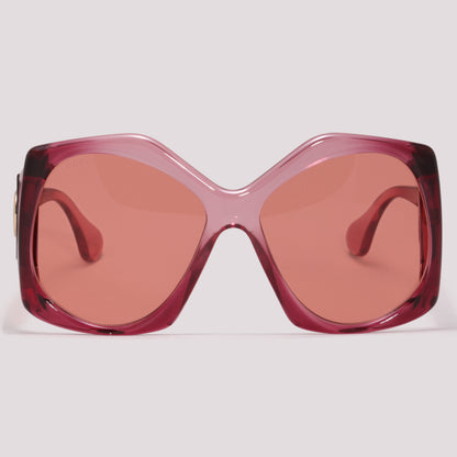 Gucci GG0875S 003 Rosa e Roxo Translúcido Rosa Total  - Sol - 62 mm