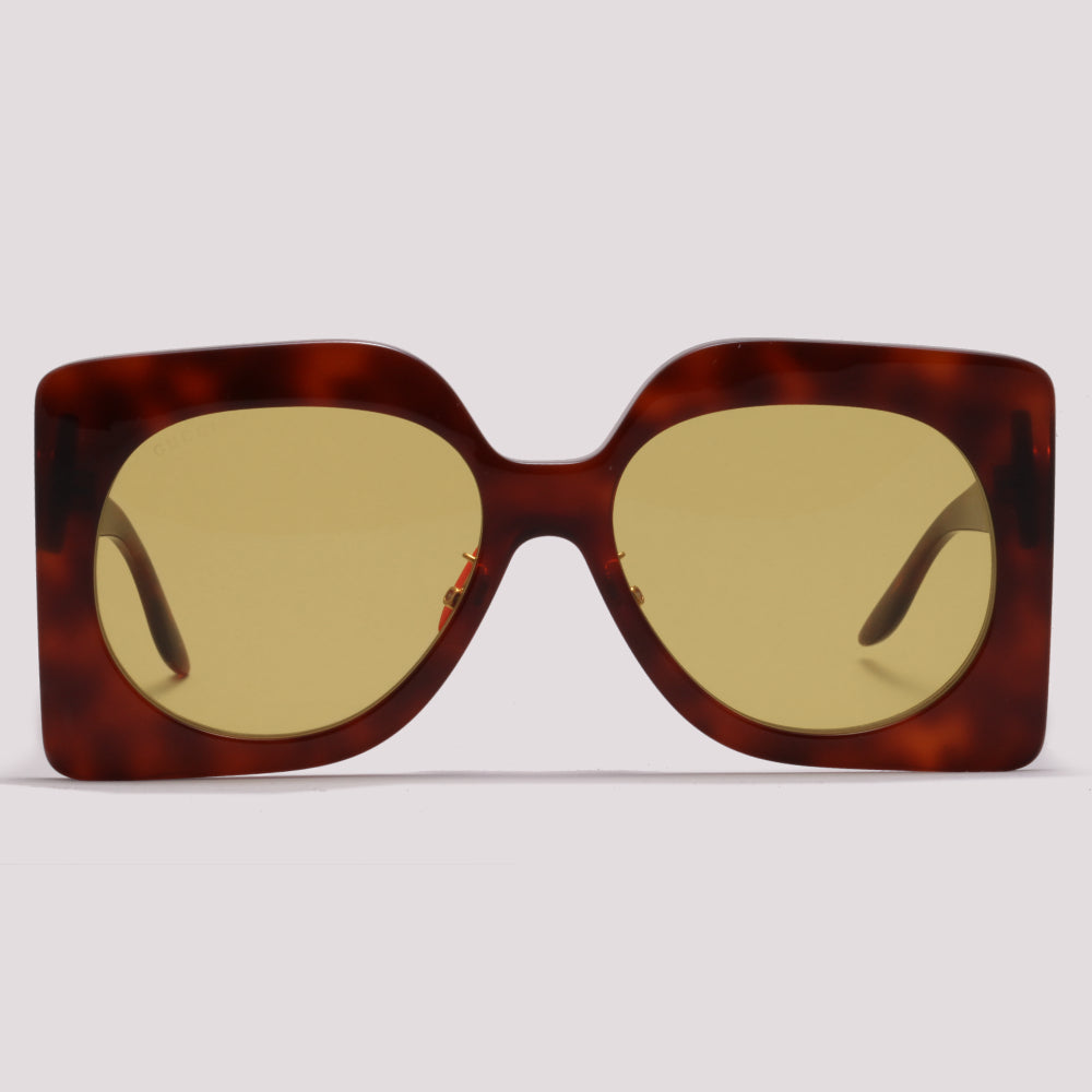 Gucci GG0784S 001 Marrom Mesclado Amarelo Total  - Sol - 62 mm