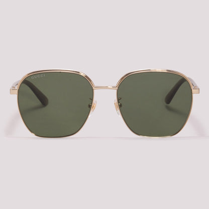 Gucci GG1100SA 003 Dourado e Marrom Translúcido Verde Total - Sol - 58 mm