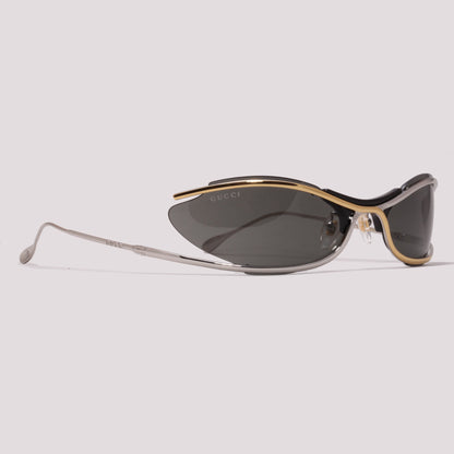 Gucci GG1487S 001 Prata e Dourado Preto Total - Sol - 68 mm