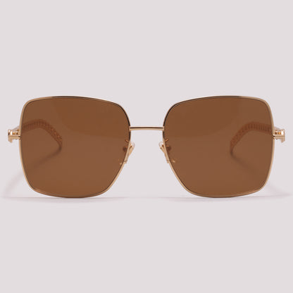 Gucci GG0724S 002 Dourado Marrom Total - Sol - 61 mm