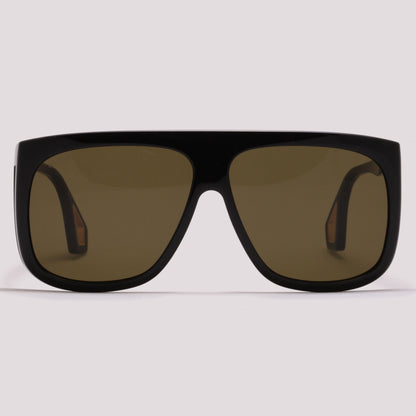 Gucci GG0467S 001 Preto Brilho Marrom Total - Sol - 62 mm