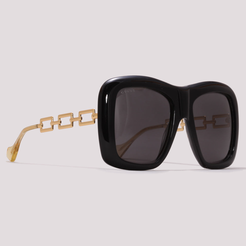 Gucci GG0499S 001 Preto e Dourado - Sol - 54 mm