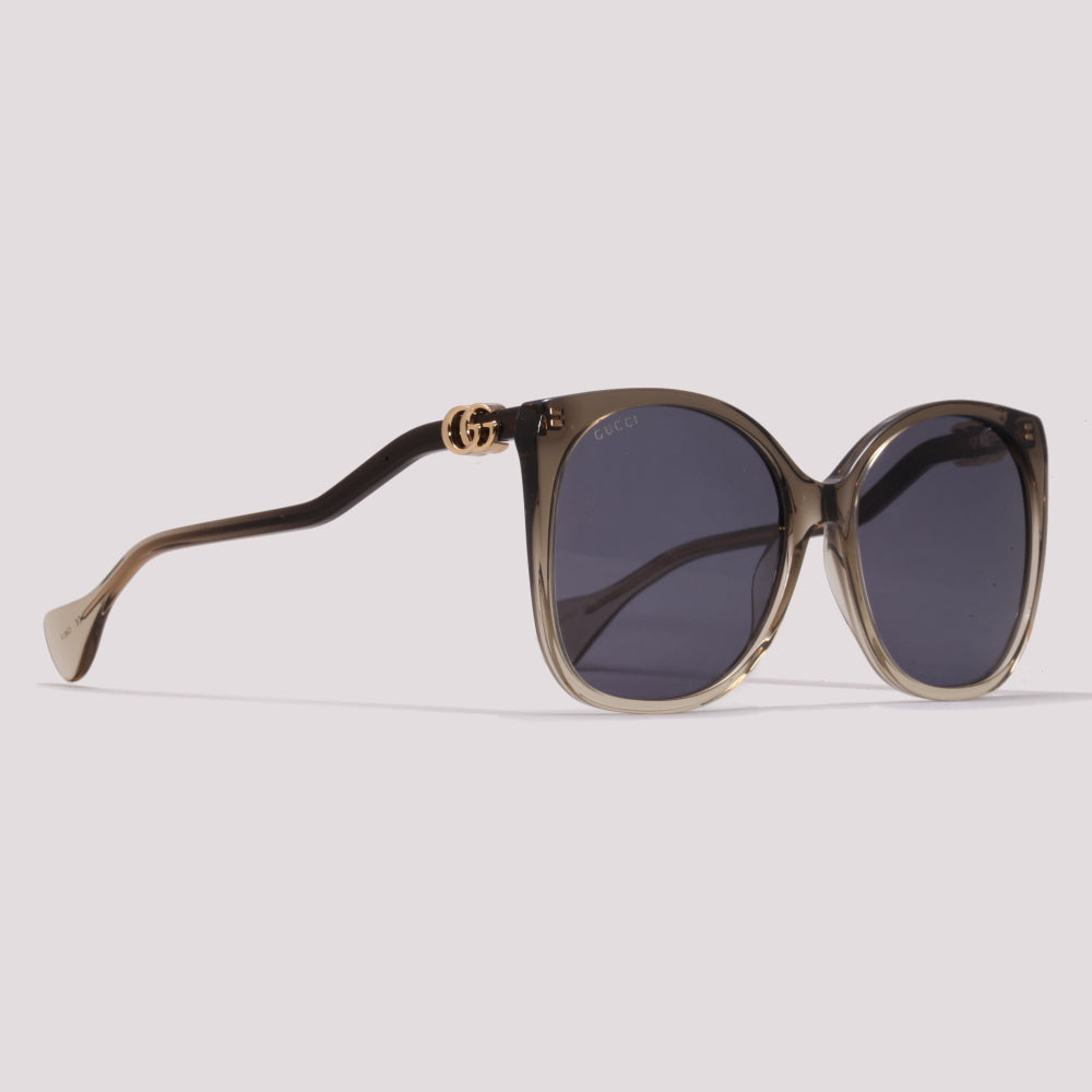 Gucci GG1010S 002 Cinza Degradê Preto Total - Sol - 60 mm