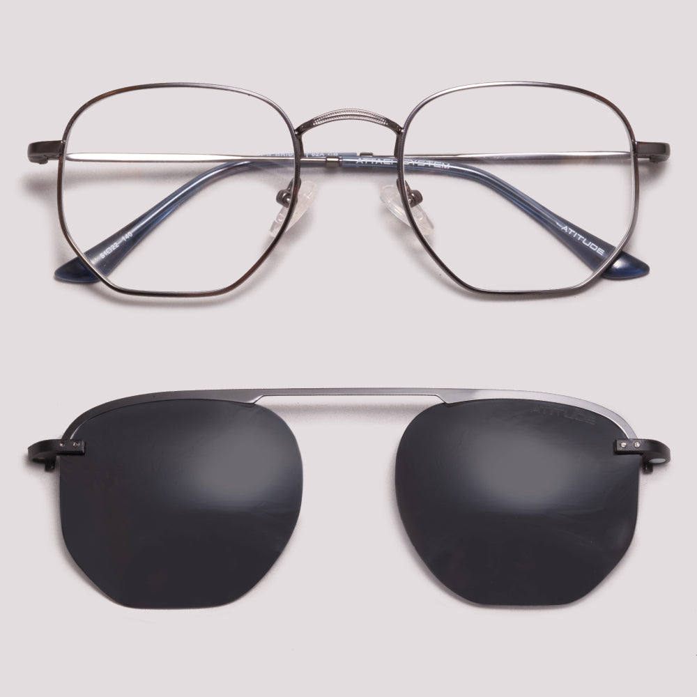 Atitude Attach Bridge 02A Clip On Grafite Brilho Preto - Grau  - 51 mm