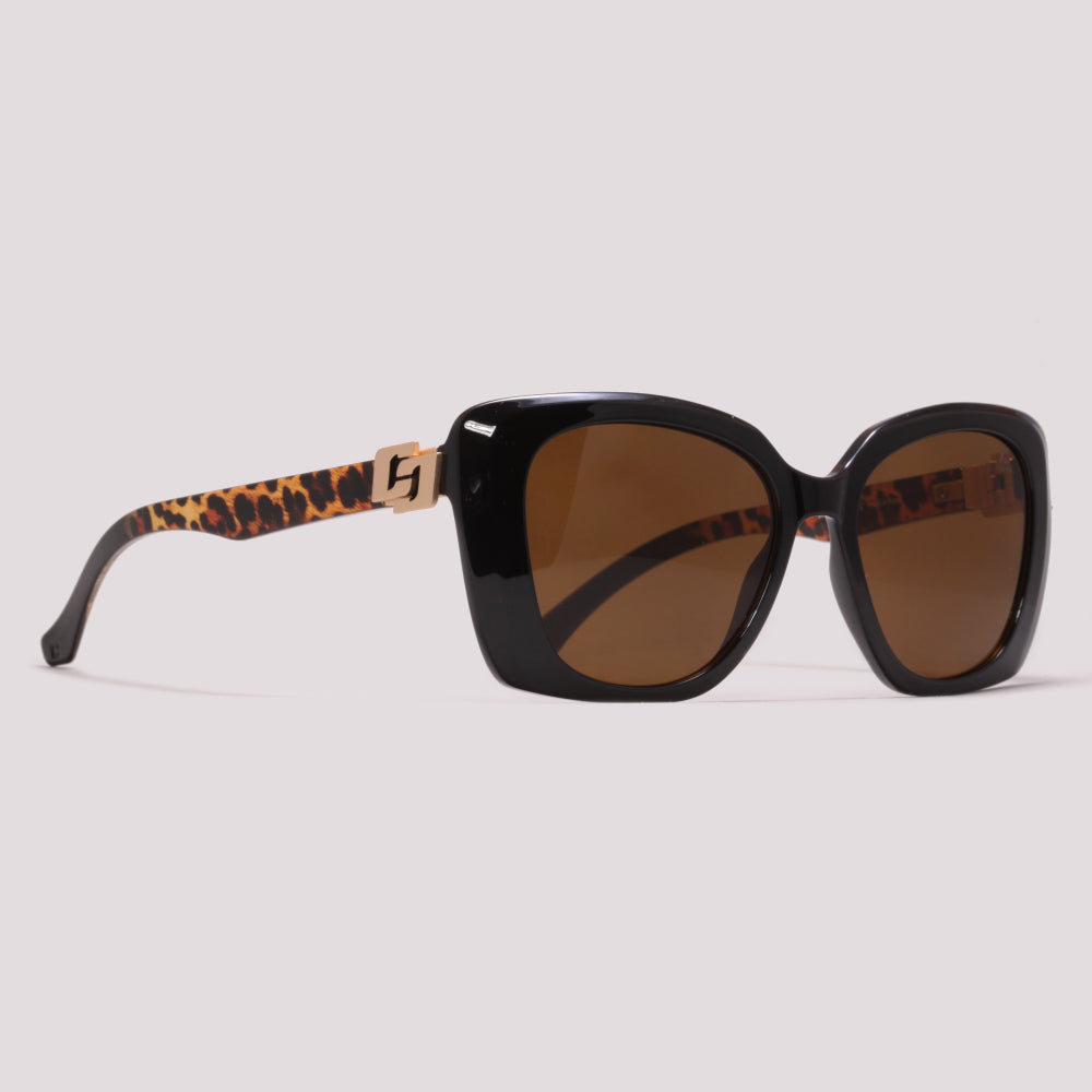 Colcci Ellen Preto e Marrom Mesclado Marrom Polarizado - Sol - 53 mm