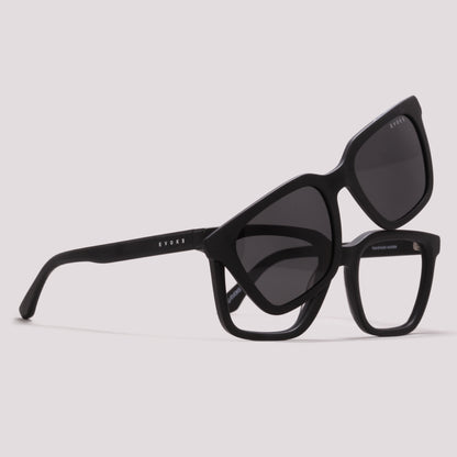 Evoke Clip on Square II A11 Preto Fosco - Grau 52 mm