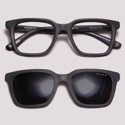 Evoke Clip on Square II A11 Preto Fosco - Grau 52 mm