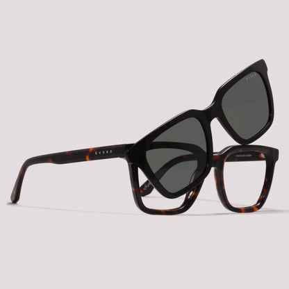 Evoke Clip on Square II G21 Marrom Mesclado - Grau - 52 mm