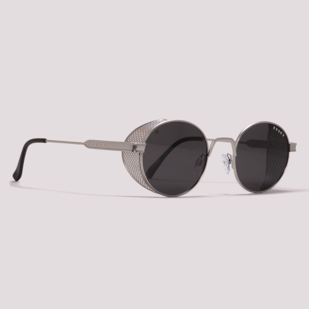 Evoke EVK 67 03BP Prata Fosco Preto Polarizado - Sol - 50 mm